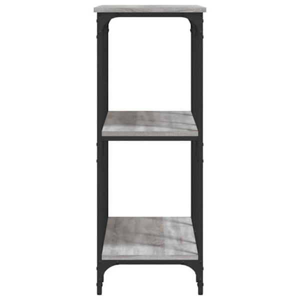 Funktionsdygtig og stilfuld indgangskonsol med hylder 102 x 35 x 90 cm i grå ingenieurtræ og metal DEC032213 kastanj