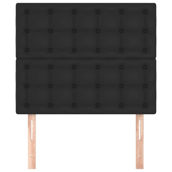 Sengegavl - TDL - 80 x 5 x 78/88 cm - Syntetisk læder sort - Højdejusterbar - Klassisk design Svart