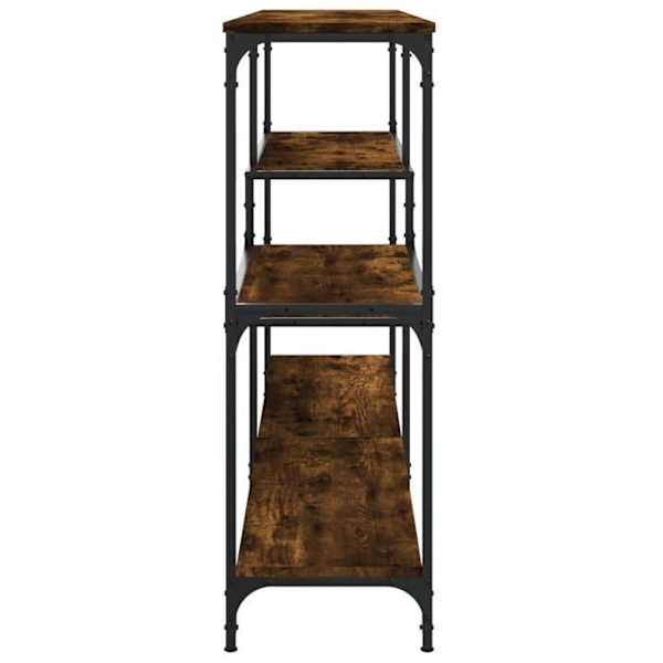 Modern entré console table med hyllor 160 x 32 x 95 cm brun ingenjörsträ och metall DEC031792 kastanj