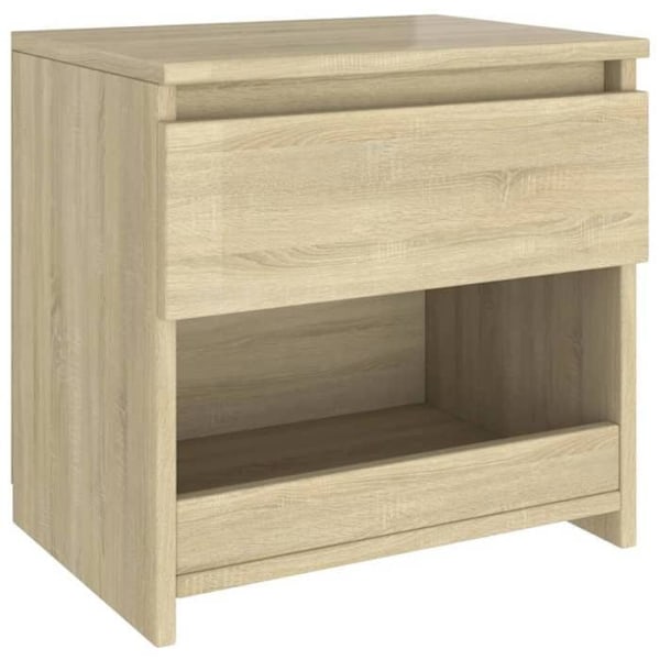 Sæt med 2 natborde med skuffe og åbent rum 40 x 30 x 39 cm spånplade i egetræsfarve DEC035228 Grön
