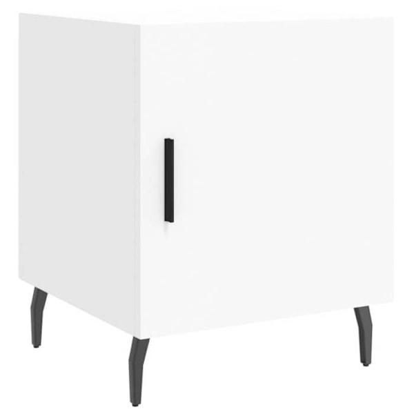 Sæt af 2 natborde med skab med dør 40 x 40 x 50 cm hvid ingeniørtræ DEC034960 Vit