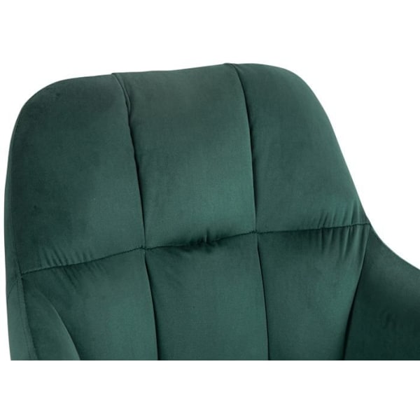 Barstol høj x1 360° roterende funktion i grøn velour med dekorative sømme, sort metal ben 10_0005270 Metall