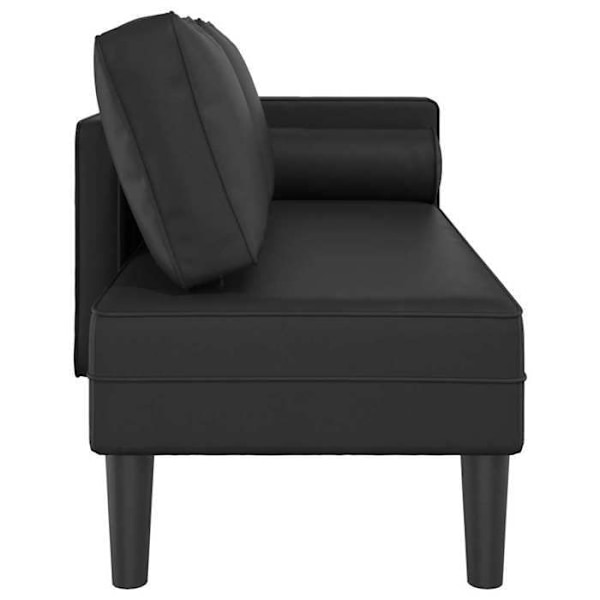 Meridienne chaise longue sohva sisätiloihin mustilla PVC-tyynyillä DEC026087 Svart