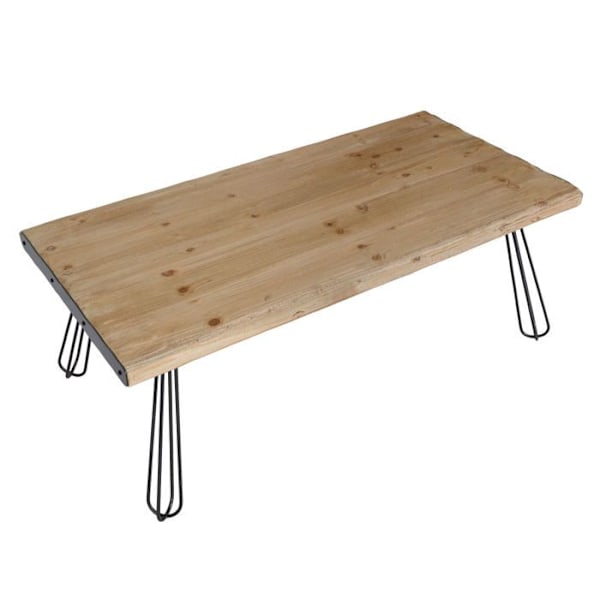 Industrielt design sofabord i træ og jern 120 x 60 cm 04_0008440 kastanj