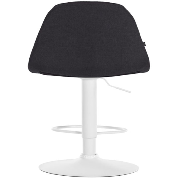 Barstool x1 med fotstöd justerbar höjd svängbar sits i svart tyg metallram vit 10_0004853 Vit