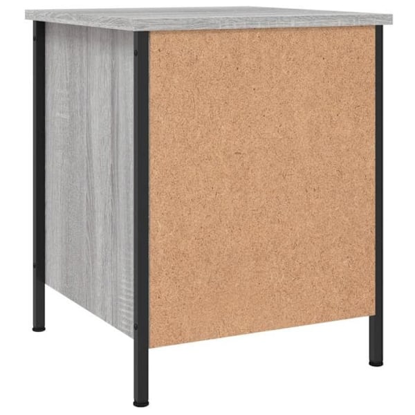 Sæt af 2 natborde med skuffe 40 x 42 x 50cm grå ingeniørtræ og jern DEC035730 kastanj