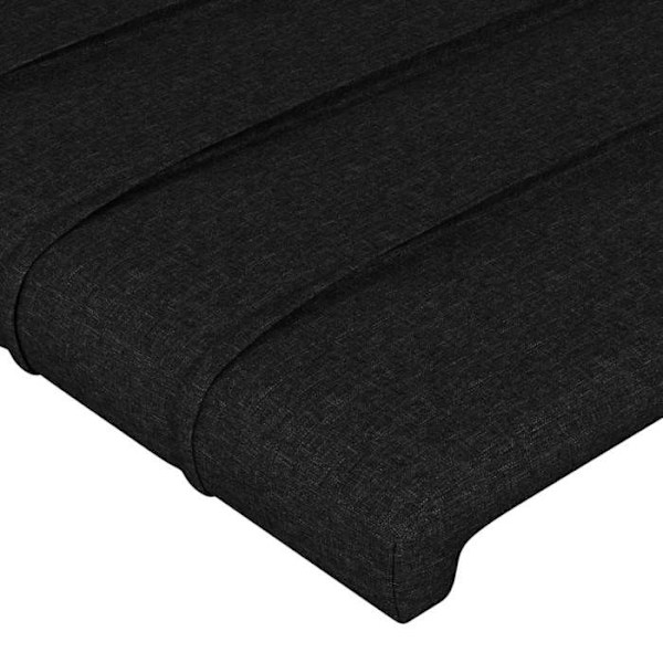 Hovedgærde til soveværelse med sidekant 83 x 16 x 78/88 sort stof