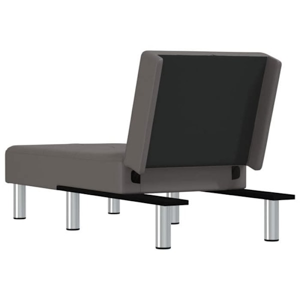 Meridienne chaise longue sisätiloihin, kolme muunneltavaa asentoa, harmaa PVC DEC026192 Grå