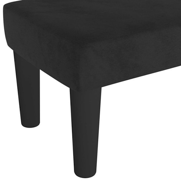 Banc bout de lit design klassisk 70 x 30 x 30 cm i sort velour og MDF DEC024682 Svart