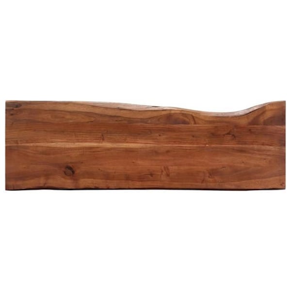Moderne konsolbord til entré, sidebord 115 x 35 x 76 cm i massivt akacietræ og gråt jern DEC031538 kastanj