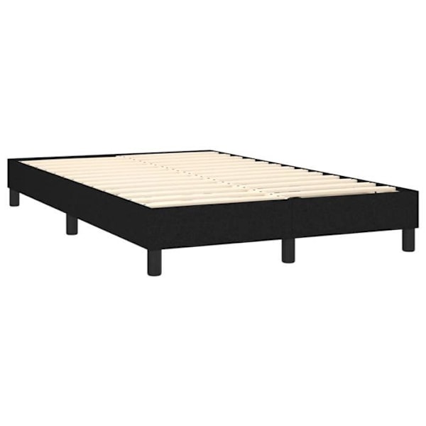 LED sengramme med hovedgærde madras 120 x 200 cm sort stof TDL0209291 Svart