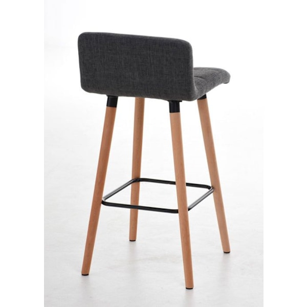 Sæt med to barstole med fodstøtte i lys grå stof, skandinavisk design 10_0004322 Grå