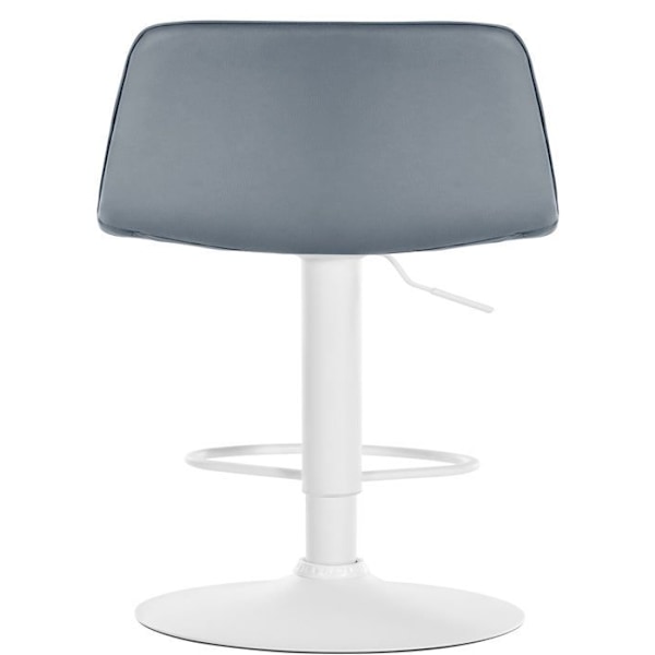 Baari jakkara korkea x1 PVC harmaa kaareva jalkatuki valkoinen metallirakenne 10_0005124 Vit