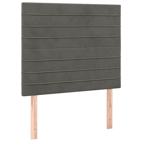 Hovedgærde - Klassisk - 90x78/88 cm - Mørkegrå fløjl - 2 dele - Elegante design Mörkgrå