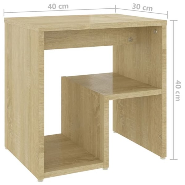 Nattbord med hylder 40 x 30 x 40 cm ingenieurtræ farve eg DEC033822 kastanj