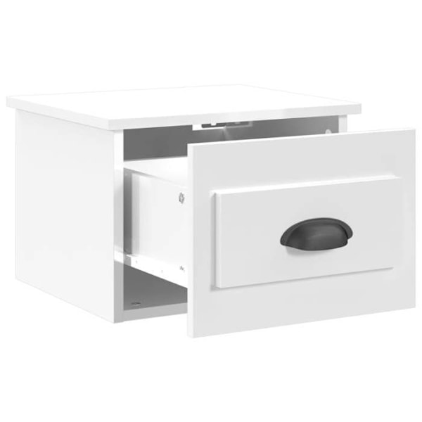Sæt af 2 væghængte natborde med skuffe 41,5 x 36 x 28 cm hvidt ingeniørtræ DEC036031 Vit