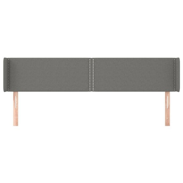Sänggavel tillbehör sovrum möbel med sidokant 183 x 16 x 78/88 cm mörkgrå tyg TDL0204963 Grå