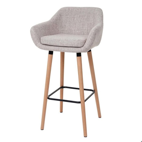Baari stool - Décoshop26 - 04_0005297 - Harmaa kerma kangas - Skandinaavinen tyyli - Käsinojat Grädde