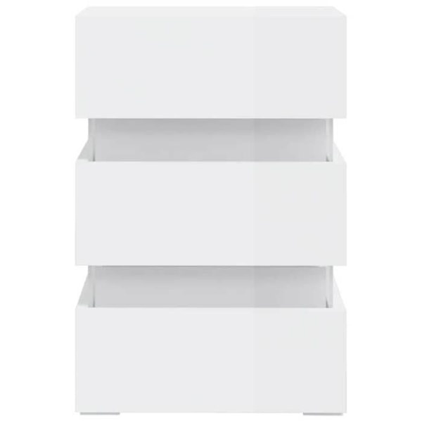 Nattelsbord med LED-lys og 3 skuffer 45 x 35 x 67 cm hvid højglans ingeniørtræ DEC034737 Vit