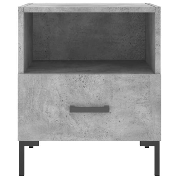 Sæt bestående af 2 natborde med skuffe og rum 40 x 35 x 47,5cm af gråt ingeniørtræ og jern DEC035900 kastanj