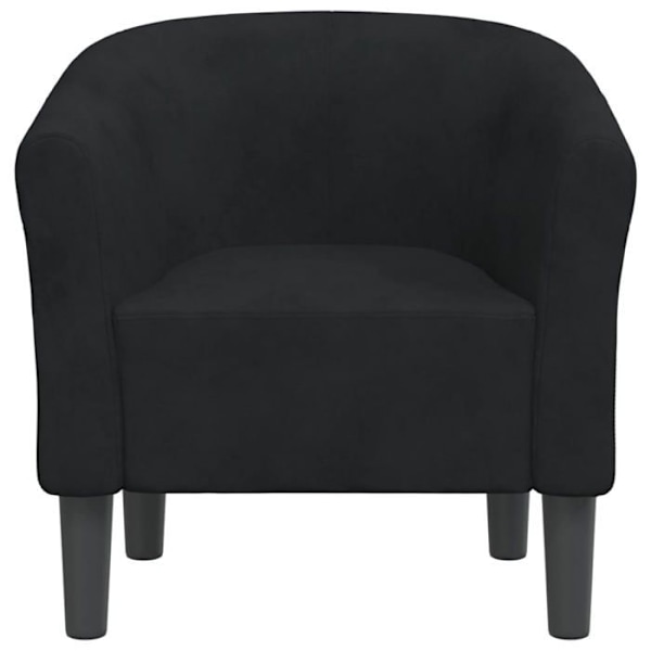 Lounge-fåtölj med bekväm sittplats, modern design i svart sammet DEC026473 Svart