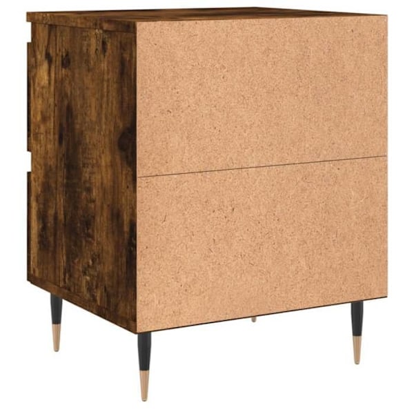 Set av 2 sängbord med lådor 40 x 35 x 50 cm träingenjör brun DEC035100 kastanj