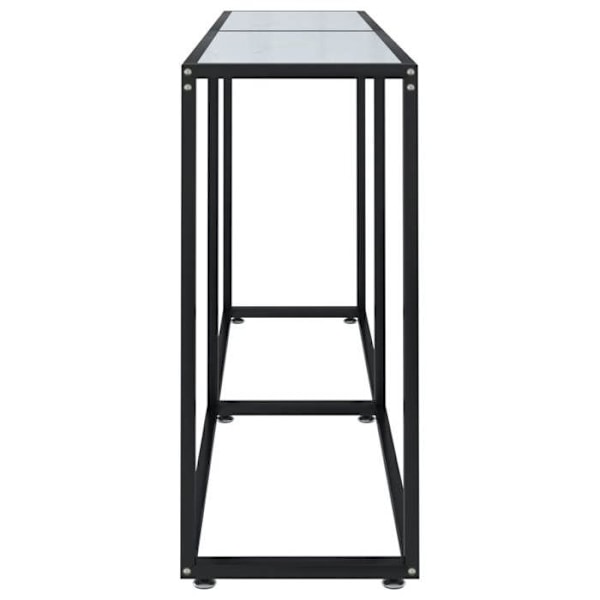 Bordbordskonsol til entreen stue møbel 160 x 35 x 75,5 cm hærdet glas med marmor hvid og stål DEC032029 Vit