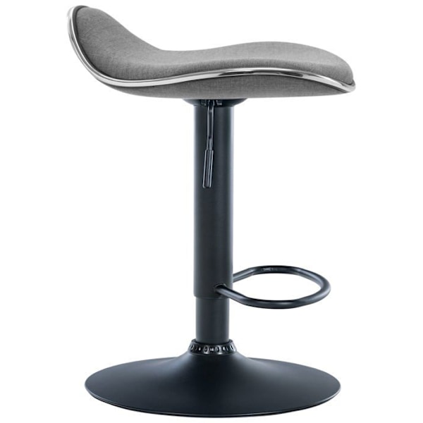 Barstol x1 ergonomisk sæde i lys gråt stof, sort metal trompetfod 10_0005392 Grå