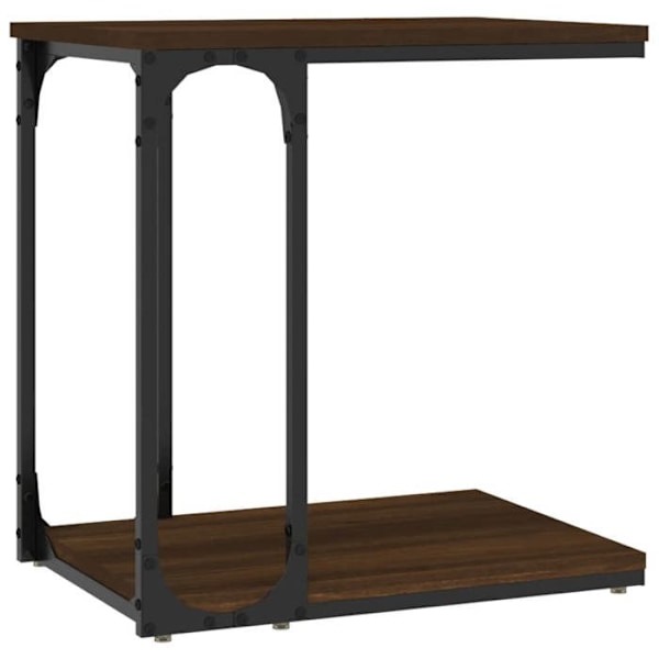 Konsolbord för soffhörn 50 x 35 x 52 cm, brun ingenjörsträ och stål DEC032404 kastanj