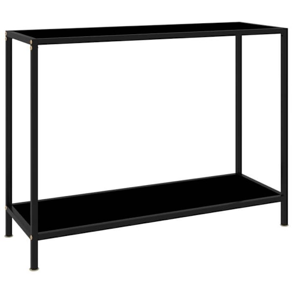Praktisk konsolbord til en organiseret indgang 100 x 35 x 75 cm, hærdet glas og sort stål DEC032078 Svart