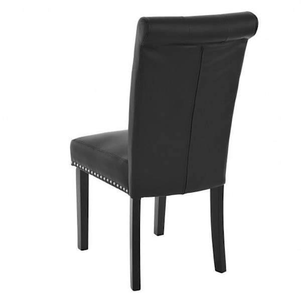 Sats med 2 svart design matstolar med mörka ben Svart