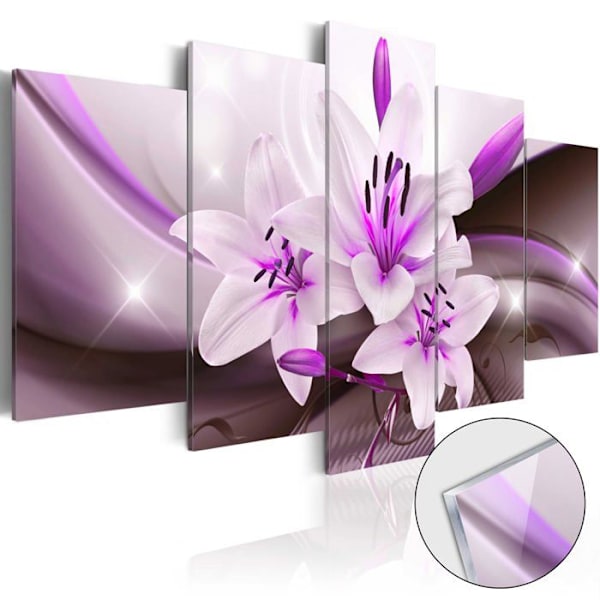 Acrylic glass table - Desert purple lily [Glass] 200 by 100