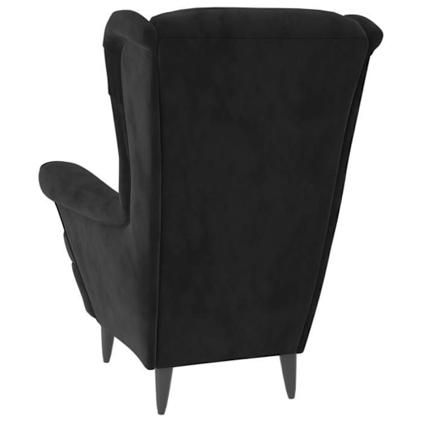 Design og moderne lounge stol ekstra komfort i sort fløjl DEC028660 Svart