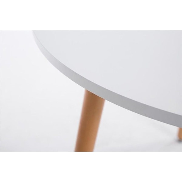 Apupöytä - Décoshop26 - TAB10010 - Pyöreä - Vaalea puu - Ø80 cm - Mattavalkoinen Matt vit
