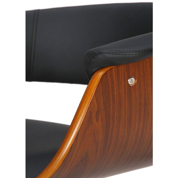 Moderna designbarstol med justerbar höjd och svängbar sits i svart PVC, trä- och metallskropp i svart 10_0005452 kastanj