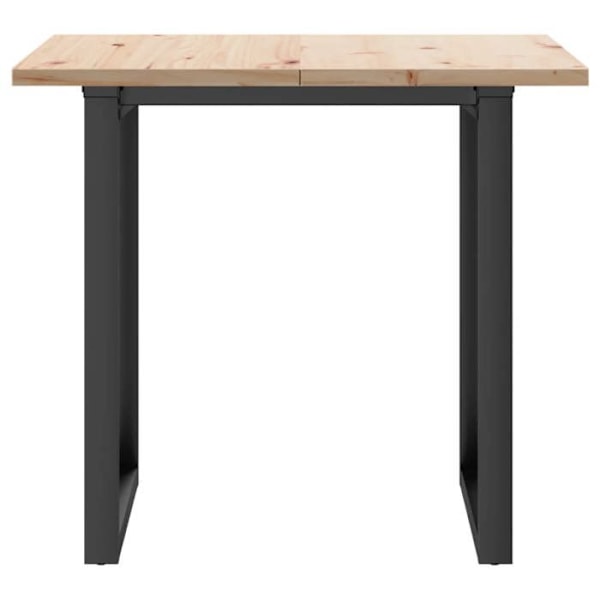 Teollinen design ruokapöytä keittiöön 80 x 80 x 75,5 cm massiivipuusta ja teräksestä DEC036797 kastanj