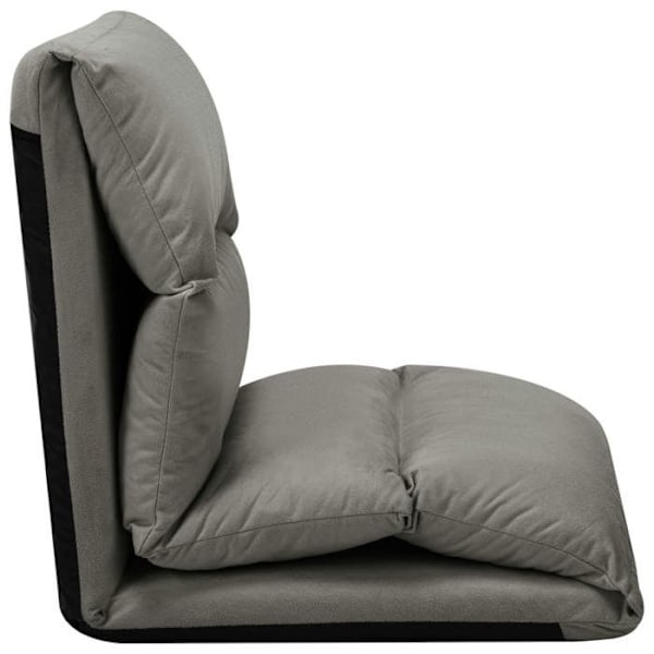 Sammenklappelig justerbar mikrofiber liggestol grå DEC026235 Grå