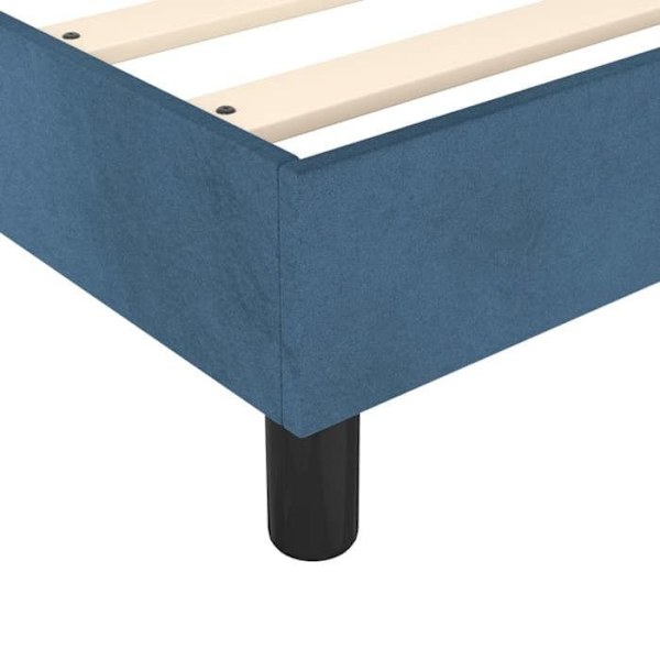 Sängram - Ej specificerat - 140x200 cm - Mörkblå sammet - 2 platser - Med ribbor Mörkblå