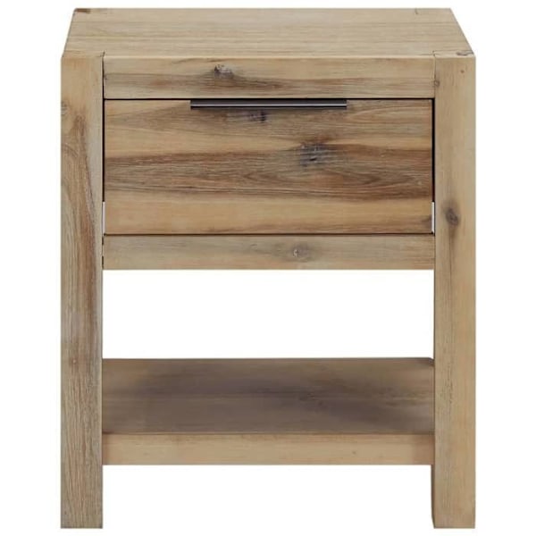 2 kpl yöpöytiä laatikoilla ja hyllyllä 40 x 30 x 48 cm akasiapuu ja MDF DEC035965 kastanj