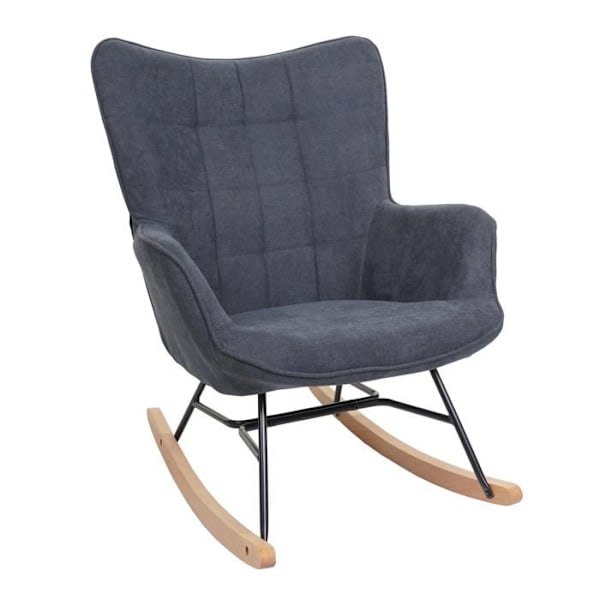 Svingestol afslapningsstol i antracit stof med dekorative syninger 04_0006901 Guld