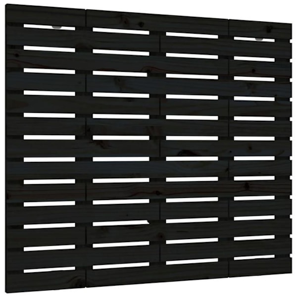 Sängyhead accessory vuode makuuhuone kaluste seinätyyli palette 96 x 3 x 91,5 massiivipuu musta