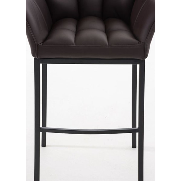 Baari stool, korkeaselkäinen tuoli, kulmikkaat muotoilut, PVC-istuin ruskea, 4 vakaata metallijalkaa musta, 10_0004686 kastanj