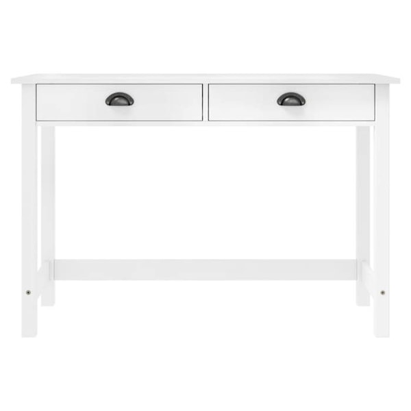 Praktisk konsolbord med lådor för en organiserad hall 110 x 45 x 74 cm vit massiv furu DEC032024 Vit