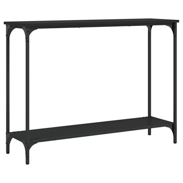 Bordkonsol funktionel og stilfuld med hylde 101 x 30,5 x 75 cm sort ingeniørtræ og metal DEC032088 kastanj