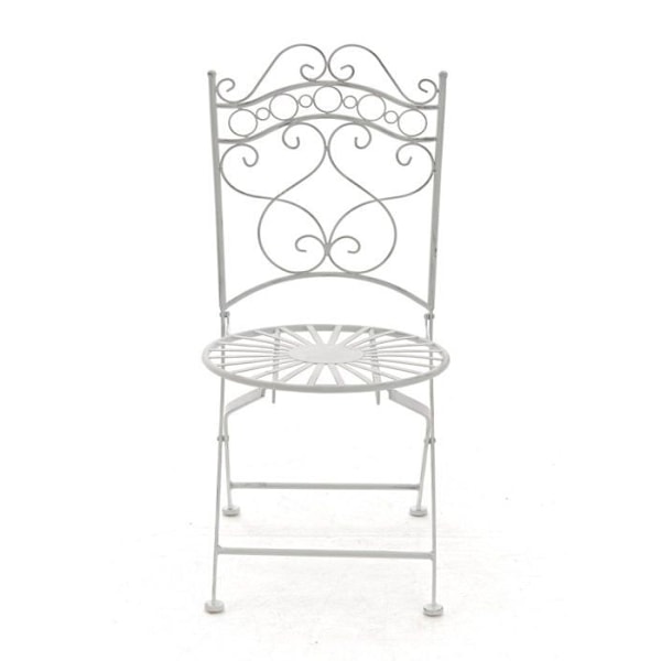 Havemøbel terrasse balkon design rustikt i hvid patineret smedejern 10_0003005 Vit