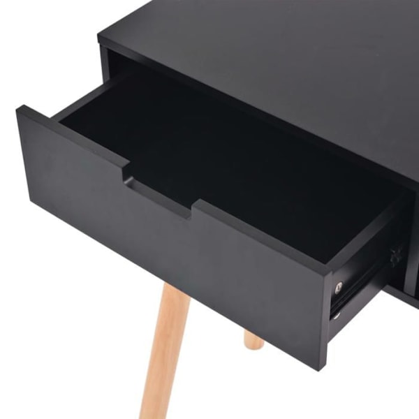 Modern entré console furniture with drawer 80 x 30 x 72 cm MDF black DEC031738 Svart