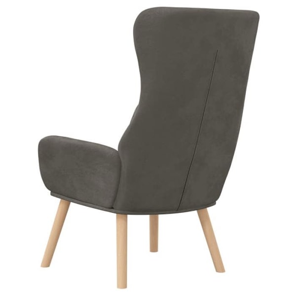 Moderne design loungestol i mørkegrå velour DEC026694 Grå