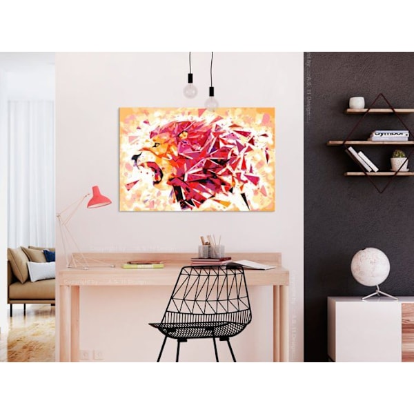 Itse maalattava taulu, numeroin maalaus, abstrakti leijonakuva, 60 x 40