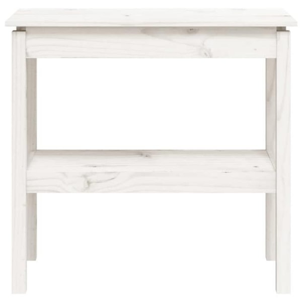 Praktiskt konsolbord med hyllor för en organiserad hall 80 x 40 x 75 cm i solid furu vit DEC031720 Vit