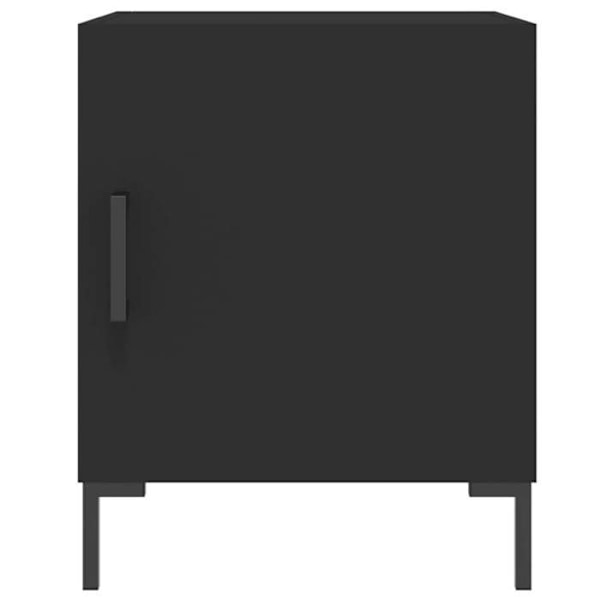 Sæt med 2 natborde med skab med dør 40 x 40 x 50 cm sort ingeniørtræ DEC035575 kastanj